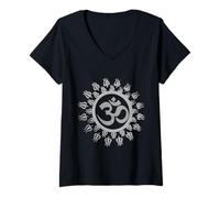 Donna Om Mandala: Peace, Harmony And Spiritual Connection Maglietta con Collo a V
