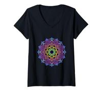 Donna Om Mandala: Peace, Harmony, And Spiritual Connection Maglietta con Collo a V