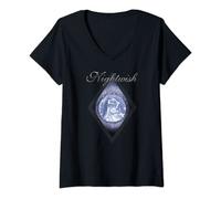 Donna Once (copertina + logo Nightwish + tracklist) Maglietta con Collo a V