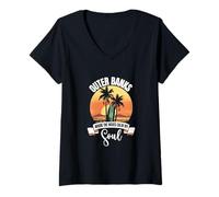 Donna Onde - Outer Banks Maglietta con Collo a V