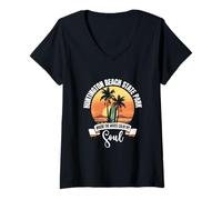 Donna Onde - Parco Statale di Huntington Beach Maglietta con Collo a V