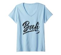 Donna Onde Vacanze estive a Bali Indonesia Maglietta con Collo a V