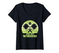 Donna One Hit Wonders Divertente Pickleball Team Pickleball Matching Maglietta con Collo a V