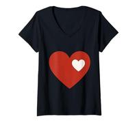 Donna One Love Heart Connection Maglietta con Collo a V