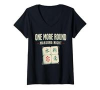 Donna One More Round Serata Mahjong in Stile retrò Maglietta con Collo a V