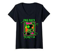 Donna One Piece Abstract Logo Maglietta con Collo a V