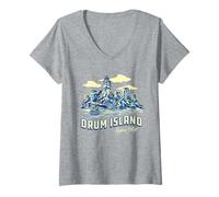 Donna One Piece Drum Island Postcard Poster Maglietta con Collo a V