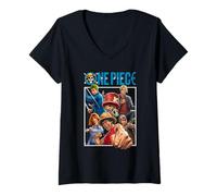 Donna One Piece Group Box Maglietta con Collo a V