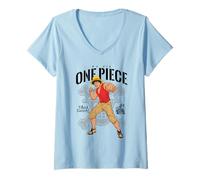 Donna One Piece Luffy Piracy Forever! Maglietta con Collo a V