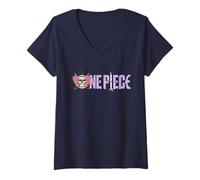 Donna One Piece Mr. 3 Logo Maglietta con Collo a V