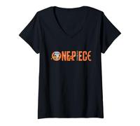Donna One Piece Nami Orange Tangerines Logo Maglietta con Collo a V