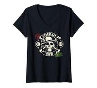 Donna One Piece Straw Hat Crew Stamps Maglietta con Collo a V