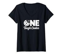 Donna One Tough Cookie - 1° Compleanno Maglietta con Collo a V