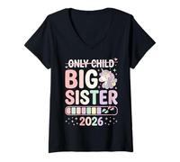 Donna Only Child Expires 2026 Promosso a Big Sister Finalmente Maglietta con Collo a V