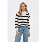 Donna ONLY Maglia a Maglia di Base a Righe Colletto a Cerniera ONLSILENE NUOVO