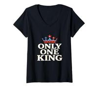 Donna Only One King Bold Crown American Graphic Gift Tee per Uomo Maglietta con Collo a V
