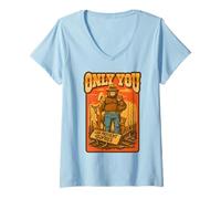 Donna Only You Classic Smokey Bear & Friends Prevent Wildfires Maglietta con Collo a V