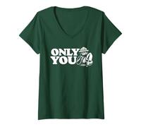 Donna Only You Vintage Pointing Smokey Bear Maglietta con Collo a V