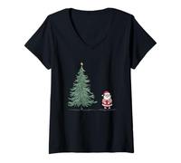Donna Oops Ho dimenticato Babbo Natale Albero di Natale Maglietta con Collo a V