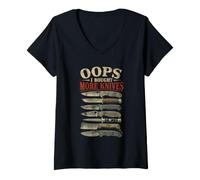 Donna Oops I Bought More Knives - Men's Sarcastic Hunter Hobby Maglietta con Collo a V