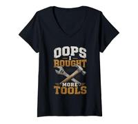 Donna Oops... I Bought More Tools - Men's Sarcastic Humor Vintage Maglietta con Collo a V