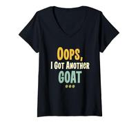 Donna Oops I Got Another Goat Funny Goat Lover Farm Animal Humor Maglietta con Collo a V