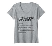 Donna Operations Manager Definizione del lavoro Personalizzato Divertente Maglietta con Collo a V