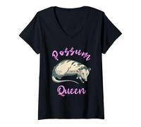 Donna Opossum Regina Possum Regina Ratti Ragazza Ratto Maglietta con Collo a V