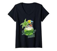 Donna Ora legale del Cocco Maglietta con Collo a V