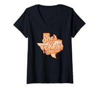 Donna Orange Lei è del Texas Che Posso dirlo Maglietta con Collo a V