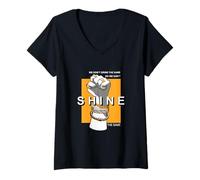 Donna Orange We Don't Grind/Shine con la stessa grafica arancione Maglietta con Collo a V
