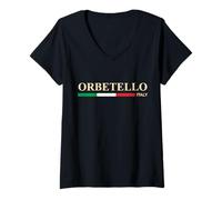 Donna Orbetello Italia Maglietta con Collo a V