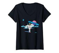 Donna Orbit Orbit Space Box Tee Maglietta con Collo a V