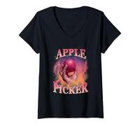 Donna Orchard Apple Picking Outfit per Apple Picking Day Vintage Maglietta con Collo a V