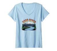 Donna Oregon Hood River Maglietta con Collo a V