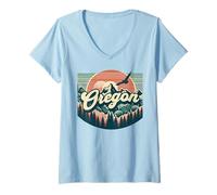 Donna Oregon Maglietta con Collo a V