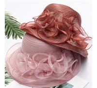 Donna Organza Chiesa Cappello da Sole Tè Pieghevole Rete Festa Matrimonio Falda