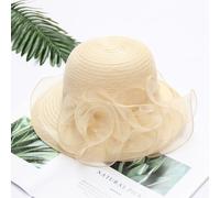 Donna Organza Chiesa Cappello da Sole Tè Pieghevole Rete Festa Matrimonio Falda