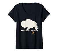 Donna Orgoglio nativo americano Lakota Tribe Teton Sioux Nation Maglietta con Collo a V