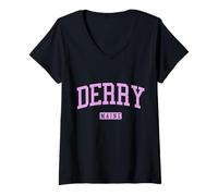 Donna Orgoglio Vintage di Derry Maine Maglietta con Collo a V
