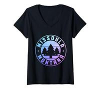 Donna Orgoglio Vintage di Missoula Montana Maglietta con Collo a V