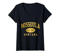 Donna Orgoglio Vintage di Missoula Montana Maglietta con Collo a V