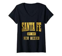 Donna Orgoglio Vintage di Santa Fe nel New Mexico Maglietta con Collo a V