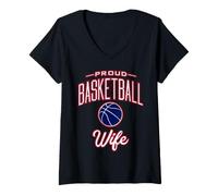 Donna Orgoglioso Basket Moglie Maglietta con Collo a V