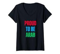 Donna Orgoglioso di Essere Il Patrimonio culturale Arabo età d'oro araba Maglietta con Collo a V