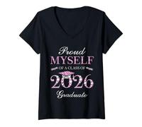 Donna Orgoglioso di Una Classe di laureati nel 2026 Maglietta con Collo a V