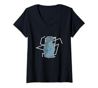 Donna Origami Pinguino Maglietta con Collo a V