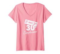 Donna Originale Idea Regalo 60 Anni 1960 60 Compleanno Donna Uomo Maglietta con Collo a V, Rosa, S