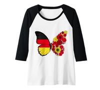 Donna Origine Tedesca Germania Orgoglio Farfalla Radici tedesche Maglia con Maniche Raglan