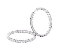 Donna Oro bianco 9 carati Orecchini da donna con moissanite e cerchio da tennis
